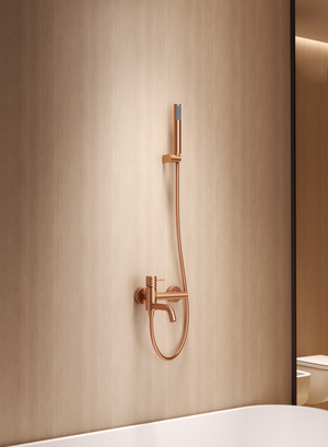 Génova Brushed Rose Gold Single Lever Bath and Shower Kit, view 4