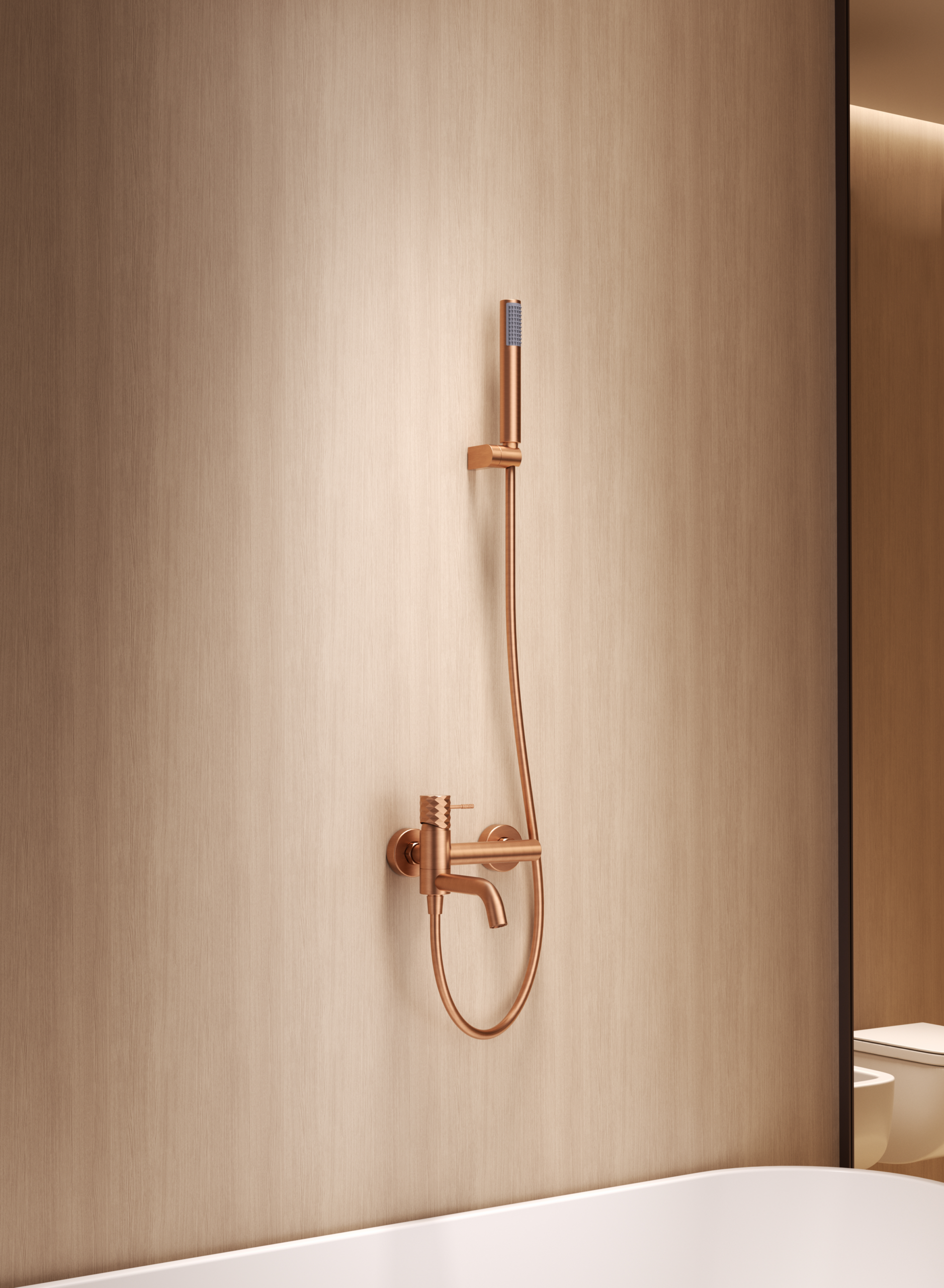 Génova Brushed Gold Single Lever Bath and Shower Kit, view 4
