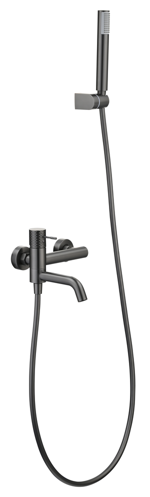 Génova Black Gun Metal Single Lever Bath and Shower Kit, main product view