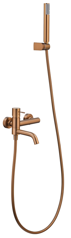 Génova Brushed Rose Gold Single Lever Bath and Shower Kit, main product view