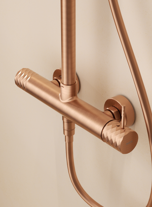 Génova Brushed Rose Gold Single Lever Shower Set, view 3