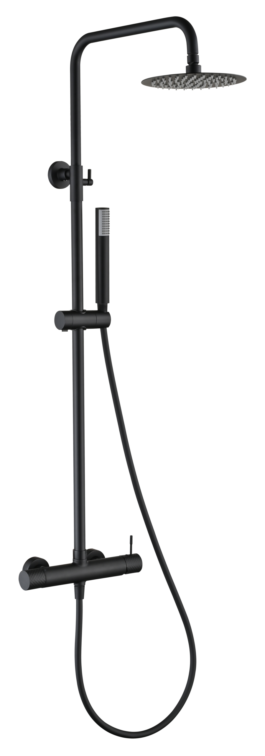 Génova Matte Black Single Lever Shower Set, main product view