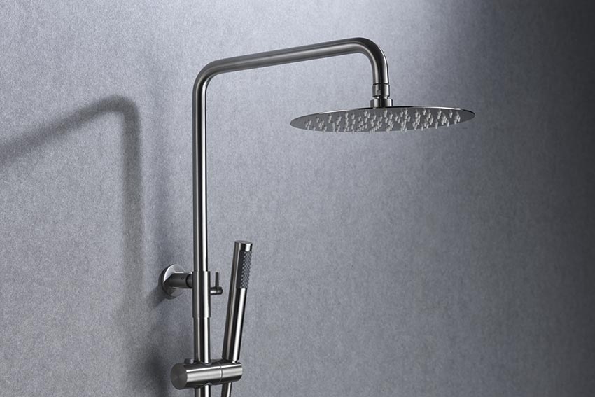 Moscow Single Lever Shower Set Stainless Steel, detail view