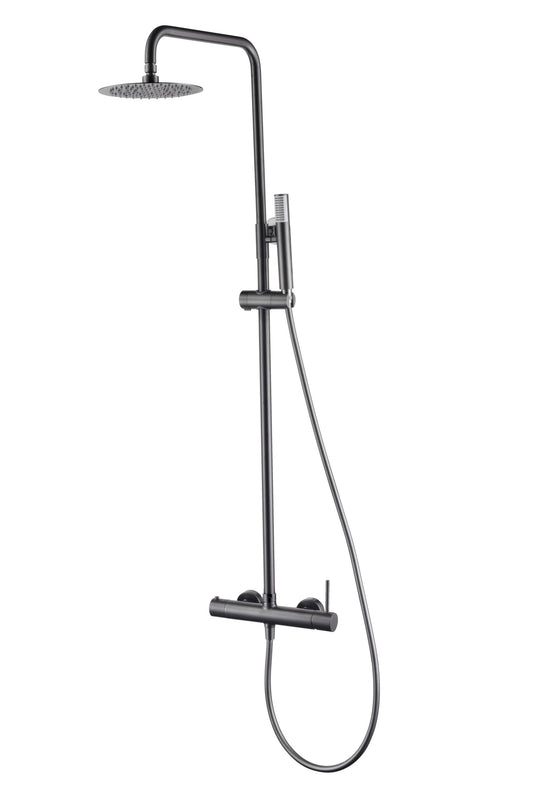 Conjunto Ducha Monomando Monza Negro Gun Metal