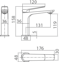 Napoles Chrome Single Handle Bathroom Sink Faucet, view 4