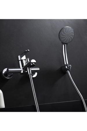 Chrome Single Handle Shower Set Modern Minimalist Design, view 7