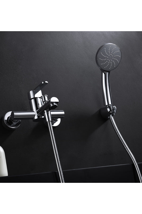 Chrome Single Handle Shower Set Modern Minimalist Design, view 7