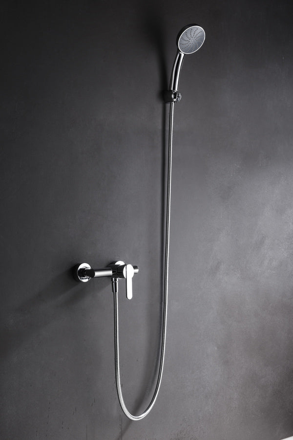 Roma Chrome Single Handle Shower Kit Modern Design, view 7