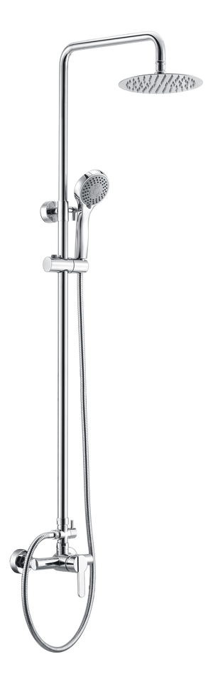 Chrome Single Handle Shower Set Modern Minimalist Design, view 2
