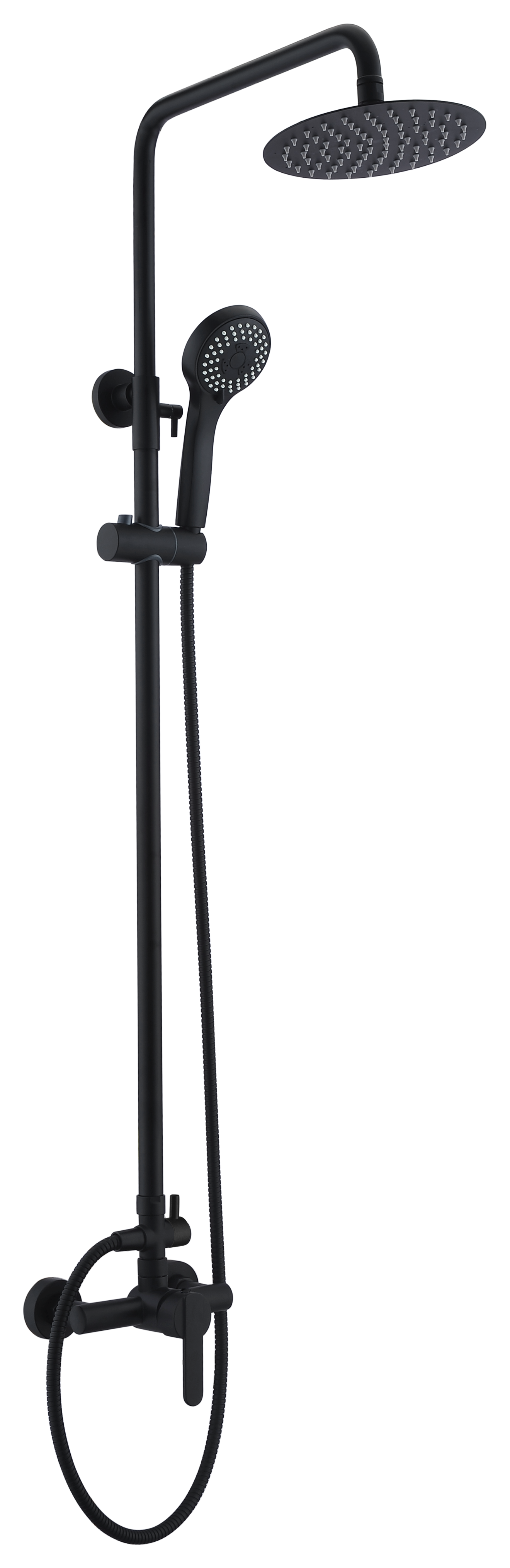 Matte Black Single Handle Shower Set Roma, view 2