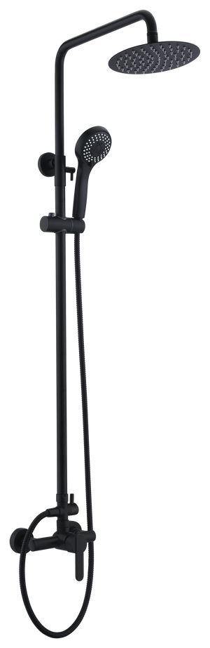 Matte Black Single Handle Shower Set Roma, view 2