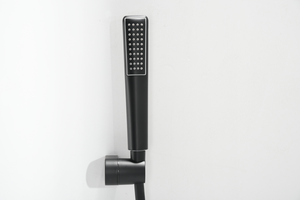 Matte Black Single-Lever Shower Bath Kit Modern Design, handle detail