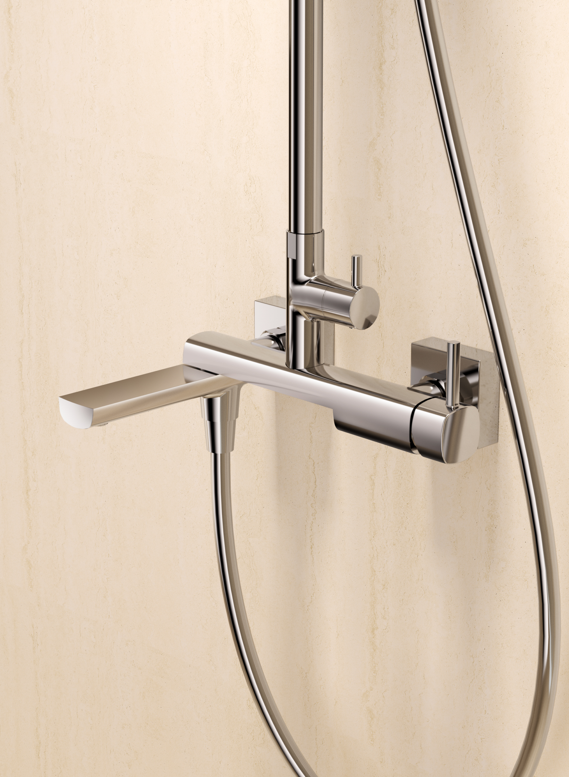 Toscana Matte Black Single Lever Bath and Shower Set, view 5