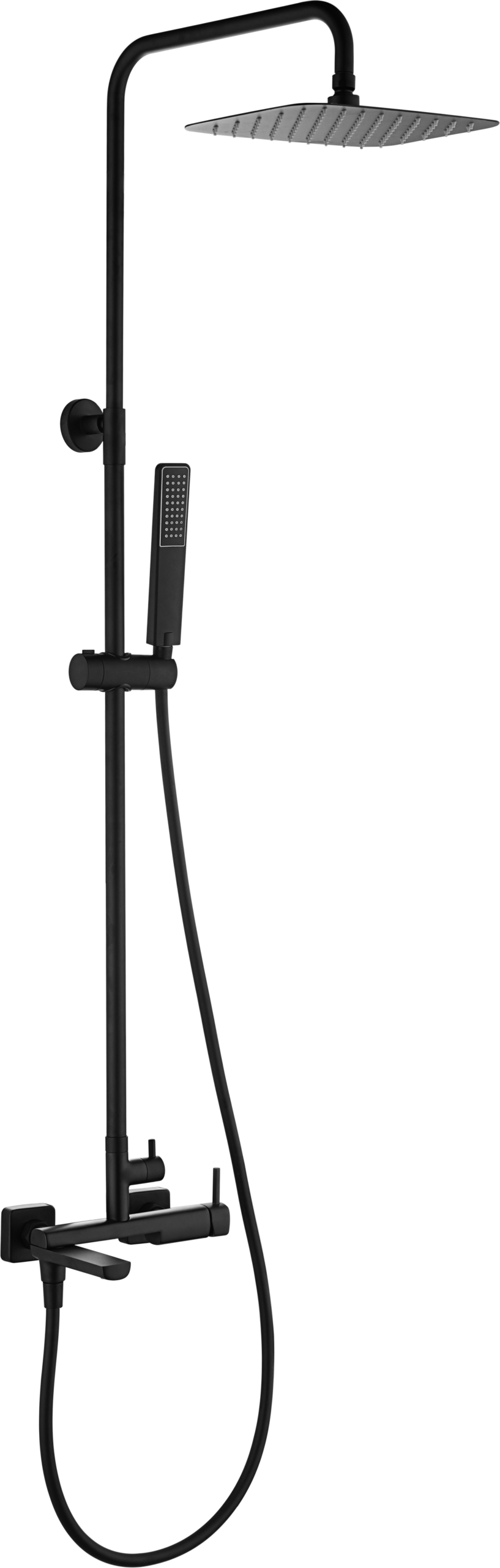 Toscana Matte Black Single Lever Bath and Shower Set, main product view