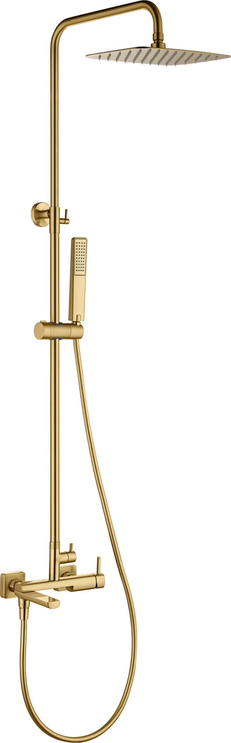 Toscana Brushed Gold Single Lever Bath and Shower Set, main product view