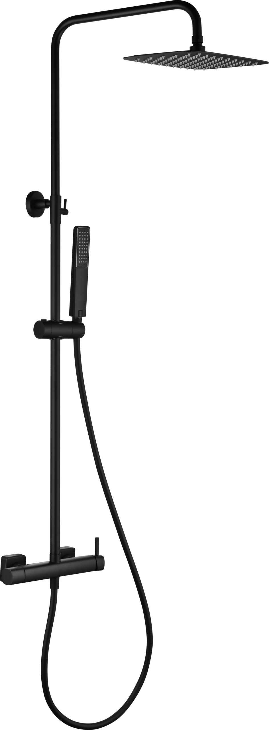 Toscana Matte Black Single Lever Shower Set, view 7