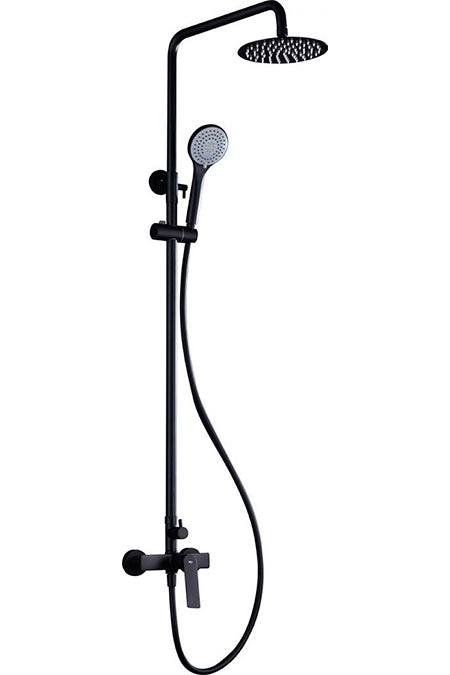 Matte Black Single Handle Shower Set Modern Design, view 4