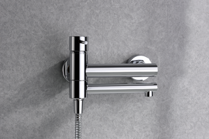 Chrome Shower Faucet Set Modern Bathroom Design, in a bathroom setting