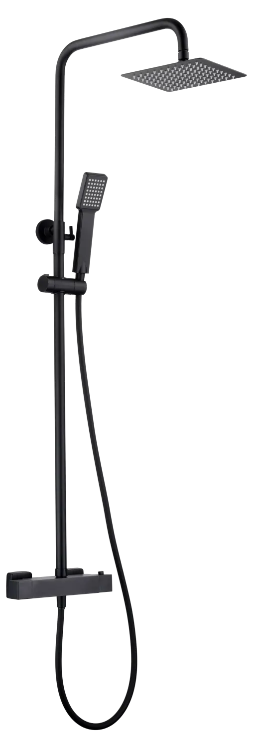 Conjunto Ducha Termostático Art Negro Mate