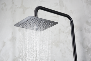 Art Black Gun Metal Thermostatic Shower Set, rain head detail