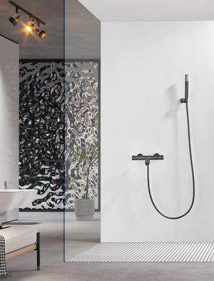 Bless Black Gun Metal Thermostatic Bath and Shower Kit, view 3