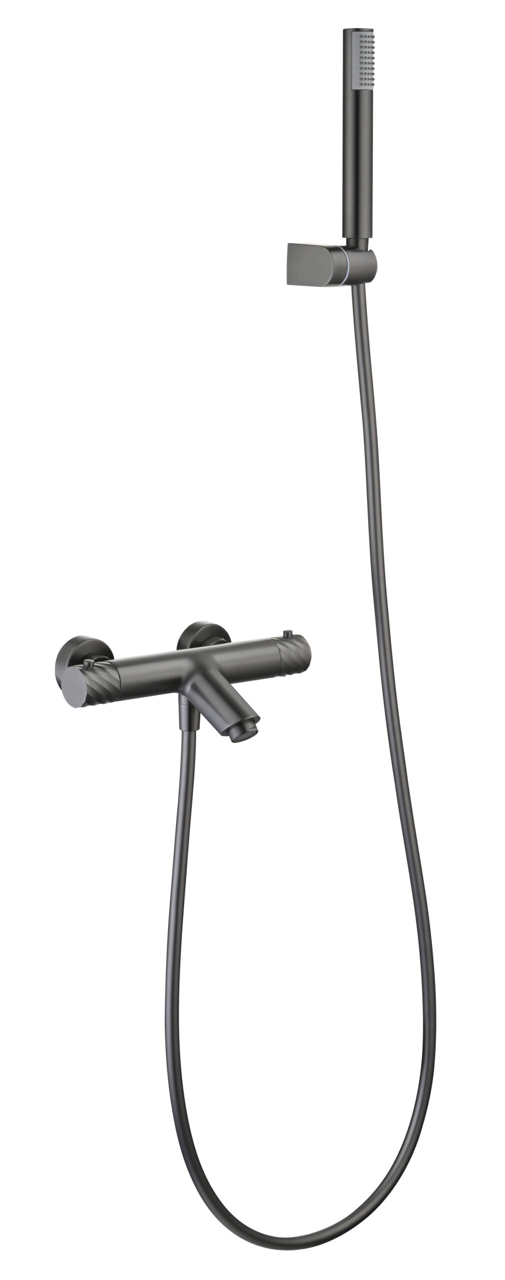 Bless Black Gun Metal Thermostatic Bath and Shower Kit, main product view