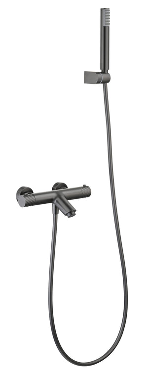 Bless Black Gun Metal Thermostatic Bath and Shower Kit, main product view
