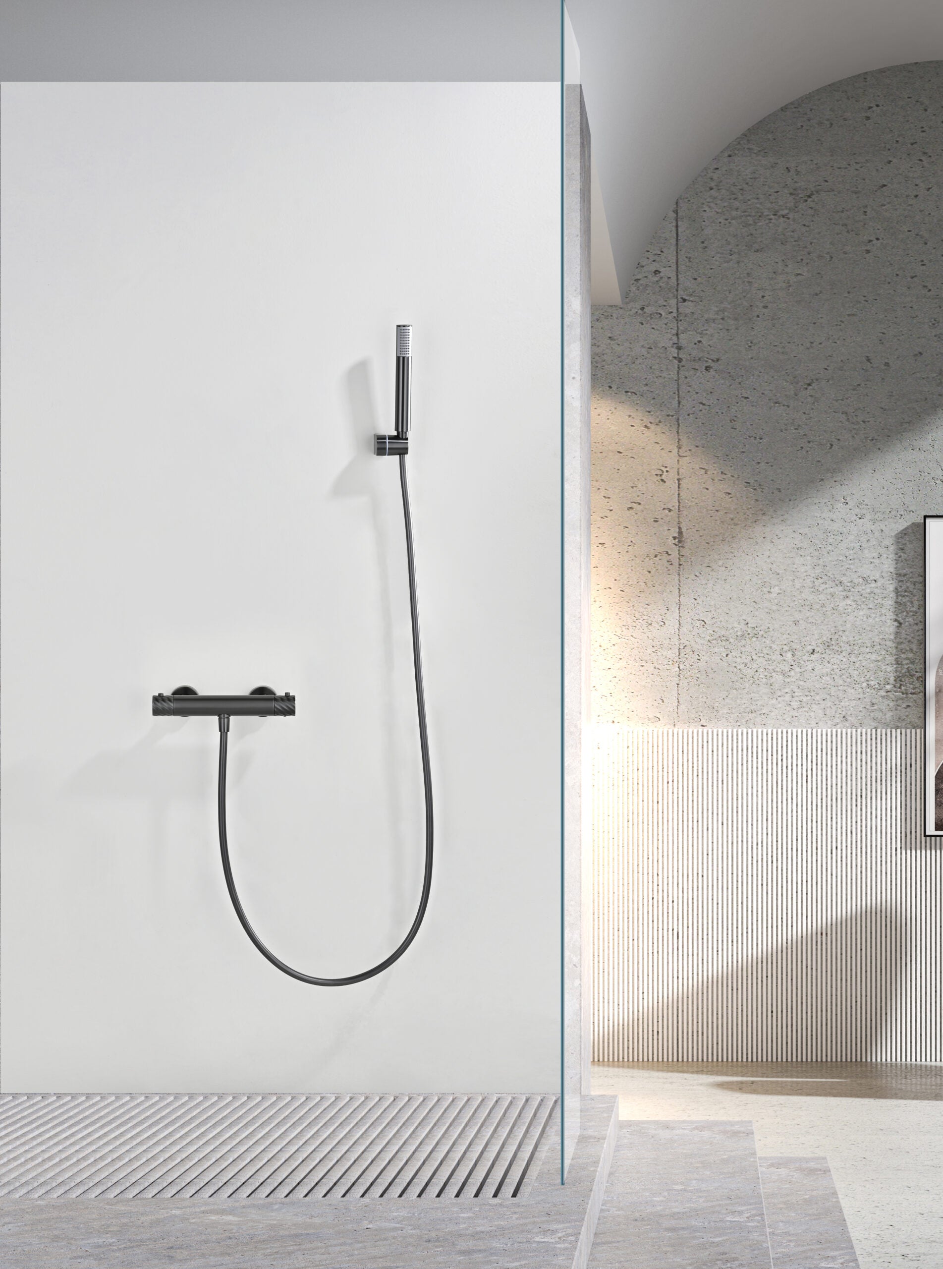 Bless Black Gun Metal Thermostatic Shower Kit, view 3