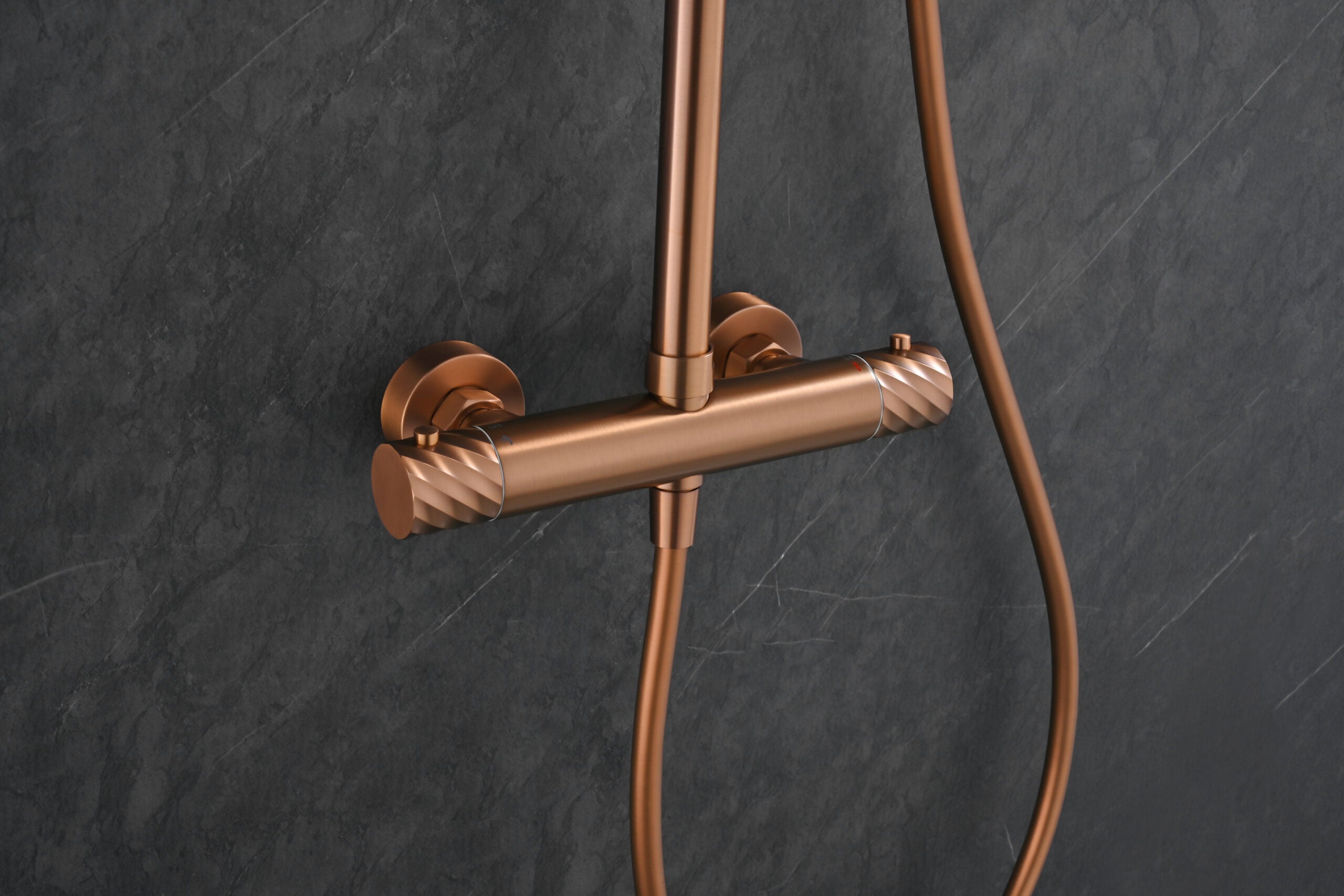 Bless Brushed Rose Gold Thermostatic Shower Set, view 4