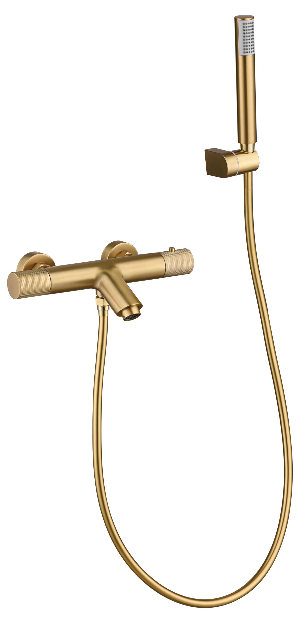 Brushed Gold Thermostatic Shower Faucet Modern Bathroom, view 2