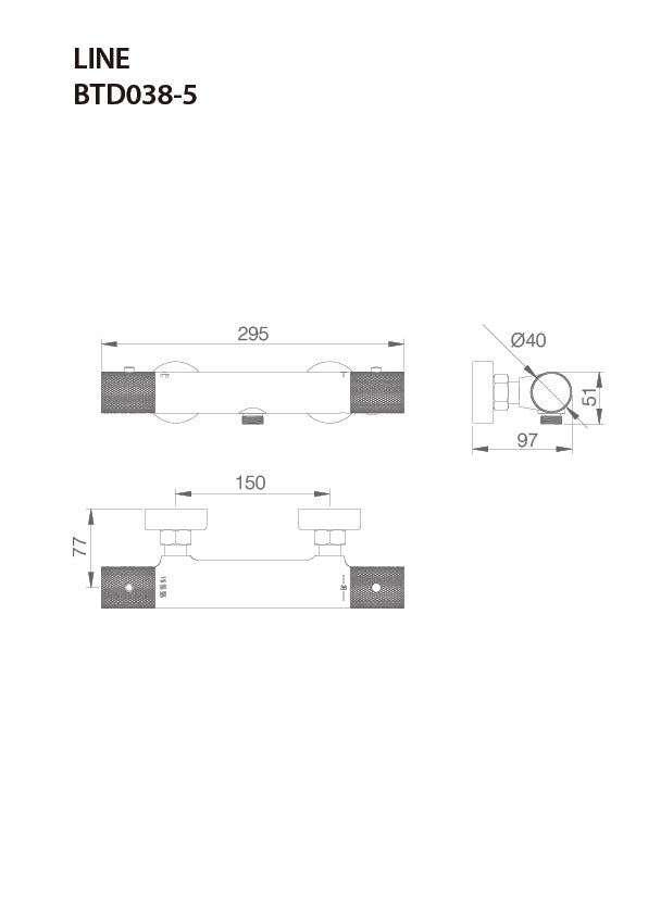 Chrome Thermostatic Shower Faucet Set Modern Design, view 4