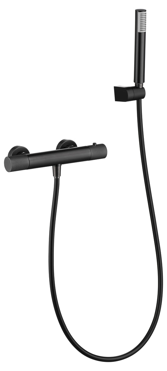 Grifo De Ducha Termostático  Line Negro Gum Metal