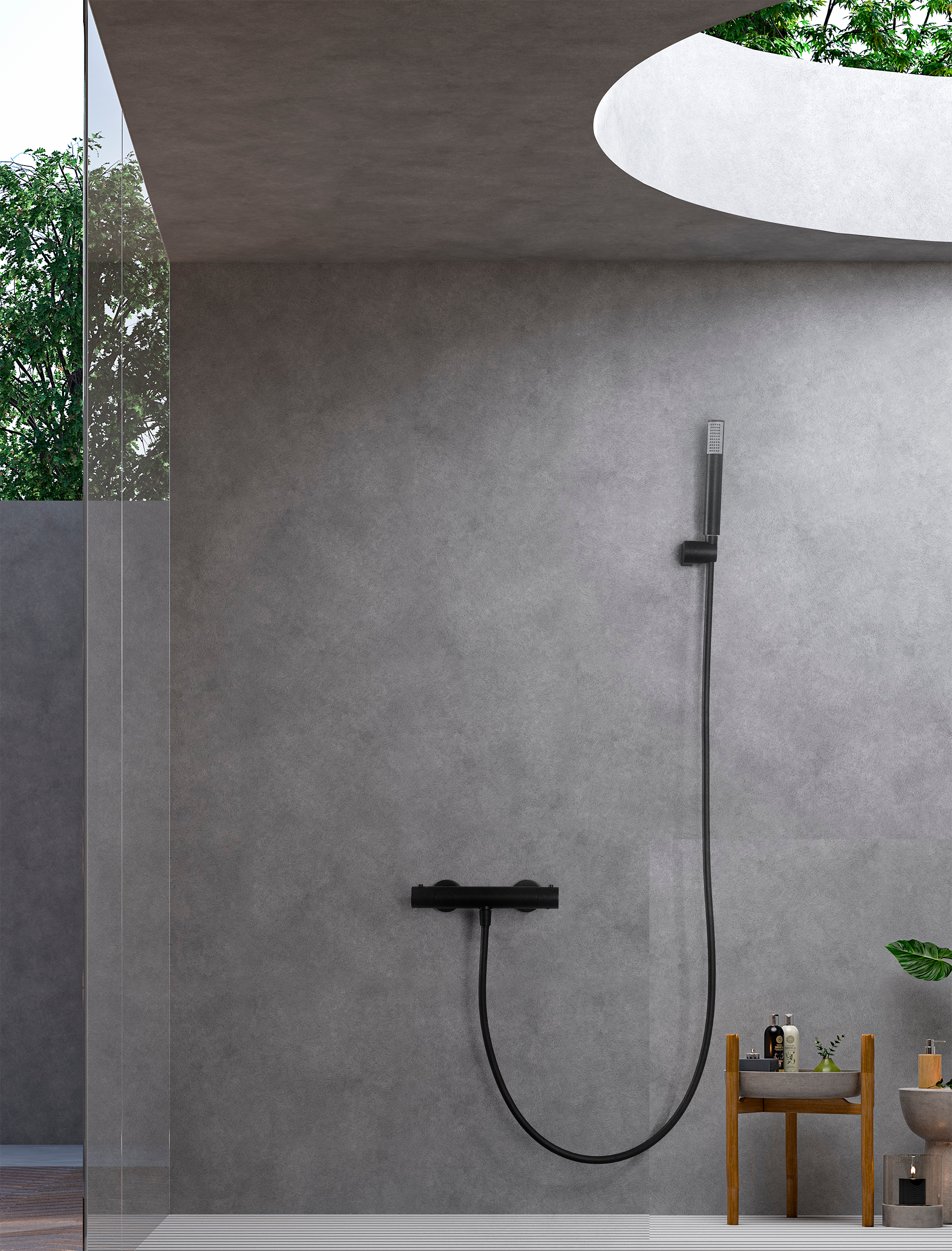 Monza Matte Black Thermostatic Shower Kit, view 5