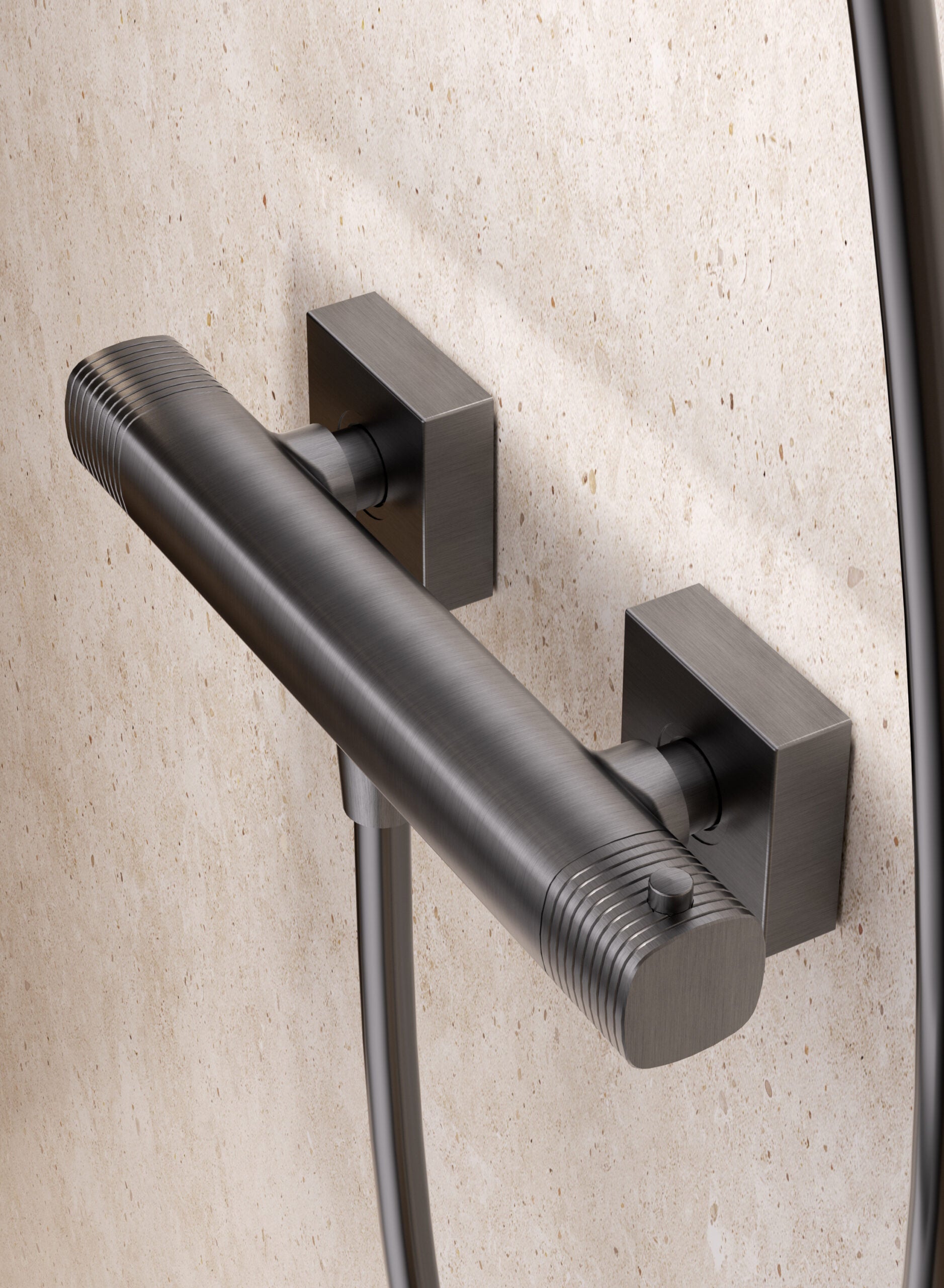 Firenze Chrome Thermostatic Shower Set, mixer detail