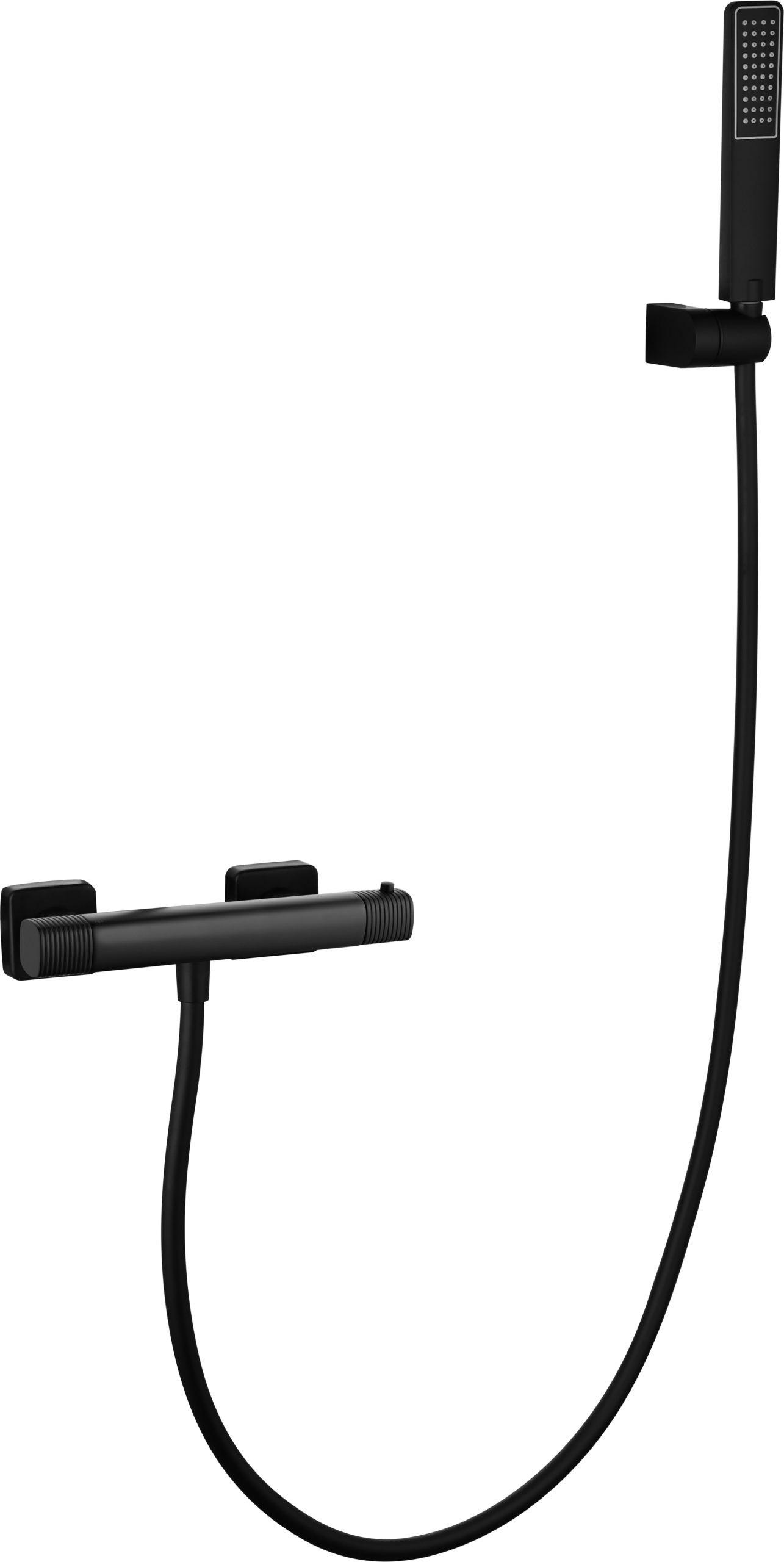 Firenze Matte Black Thermostatic Shower Kit, main product view