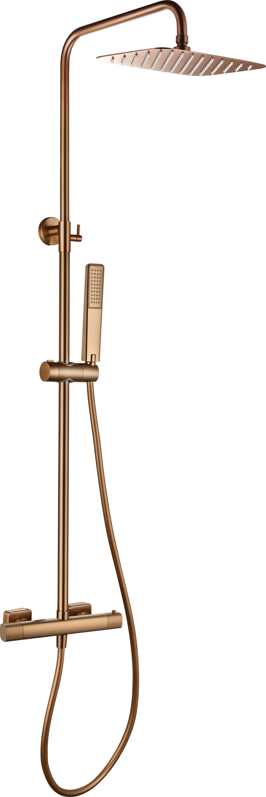 Firenze Brushed Rose Gold Thermostatic Shower Set, main product view