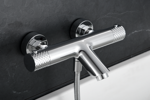Chrome Thermostatic Shower Bath Kit with Valve, mixer detail
