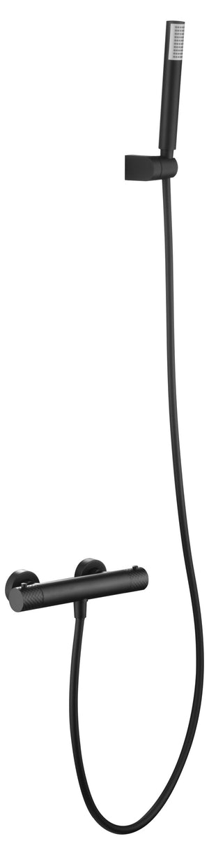 Matte Black Thermostatic Shower Kit Genova Series, view 6