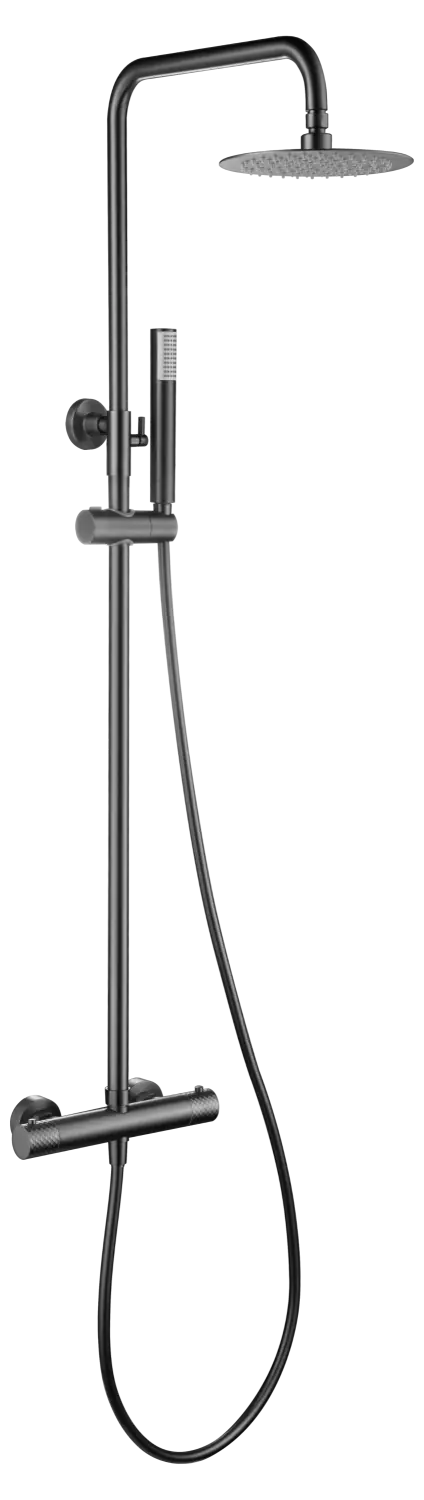 Conjunto Ducha Termostático Génova Black Gun Metal