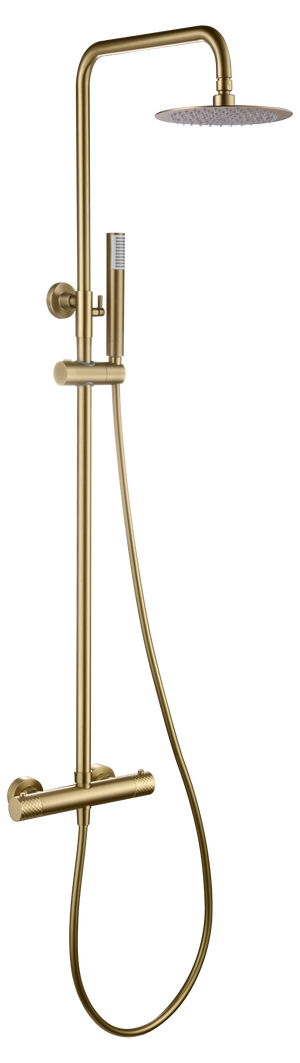 Genova Brushed Gold Thermostatic Shower Set, view 2