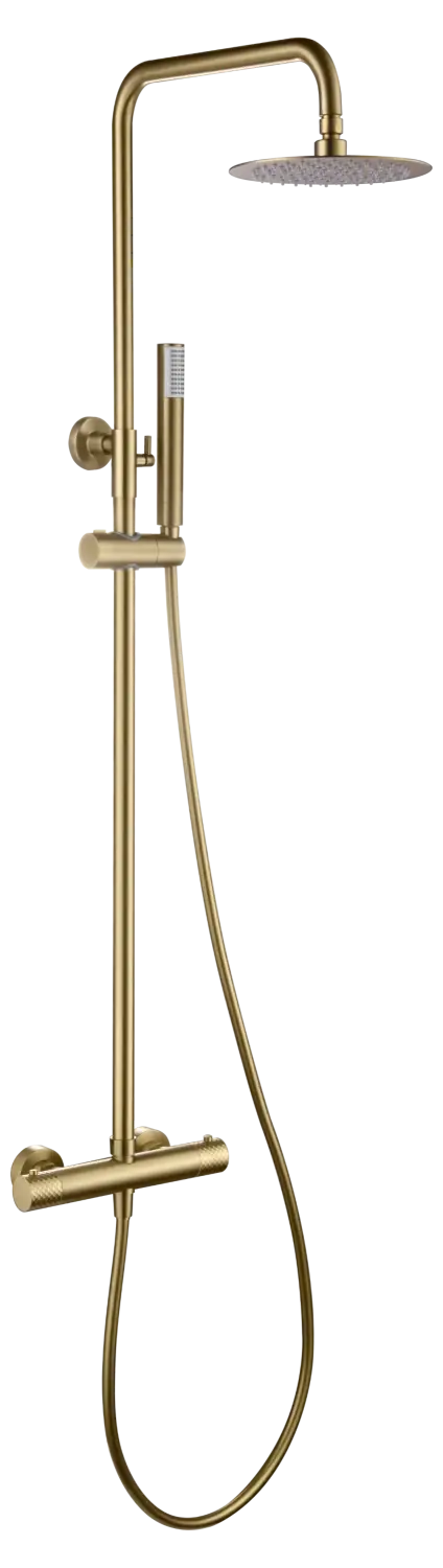 Conjunto Ducha Termostático Génova Oro Cepillado