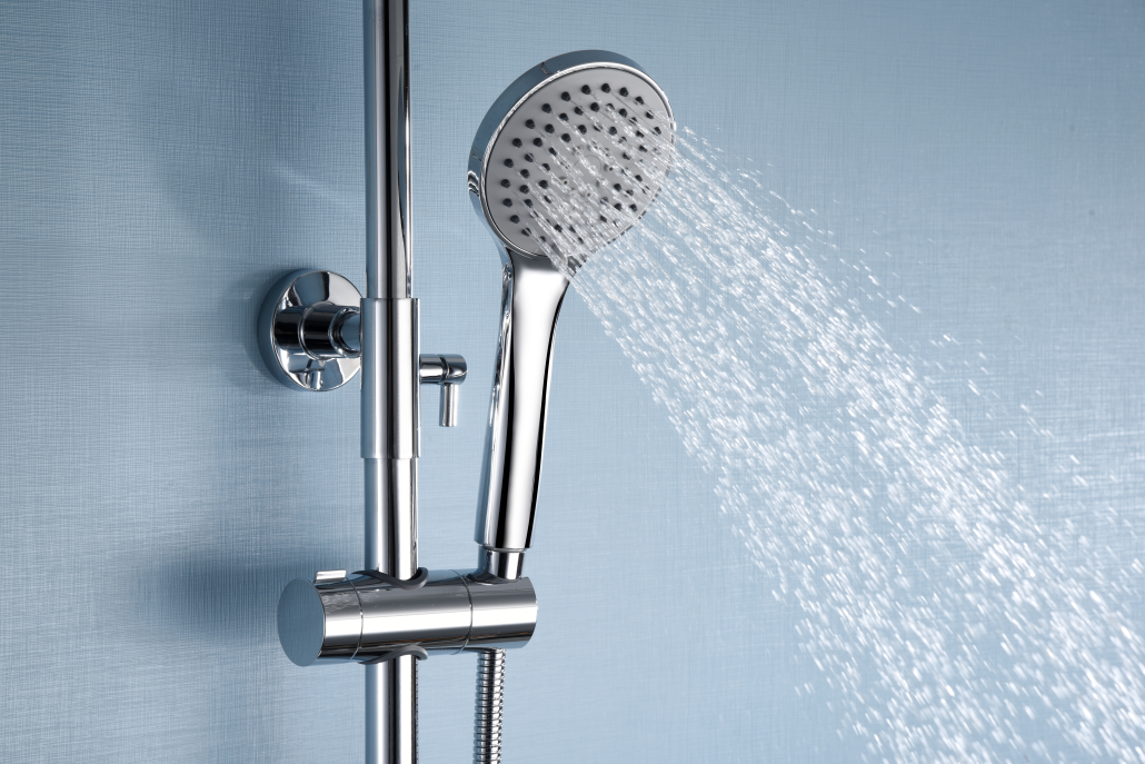 Chrome Thermostatic Shower Set with 20cm Round Head, handle detail