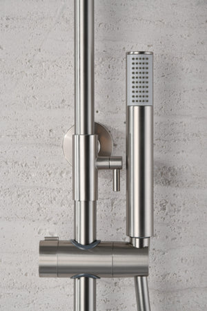 Brushed Nickel Thermostatic Shower Set Monza, handle detail