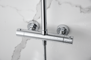 Chrome Thermostatic Shower Set with Temperature Control, mixer detail