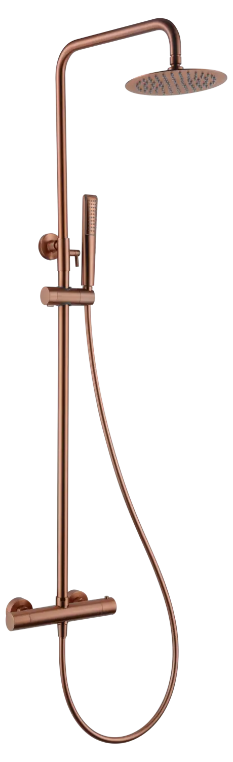 Conjunto Ducha Termostático Nápoles Oro Rosa Cepillado