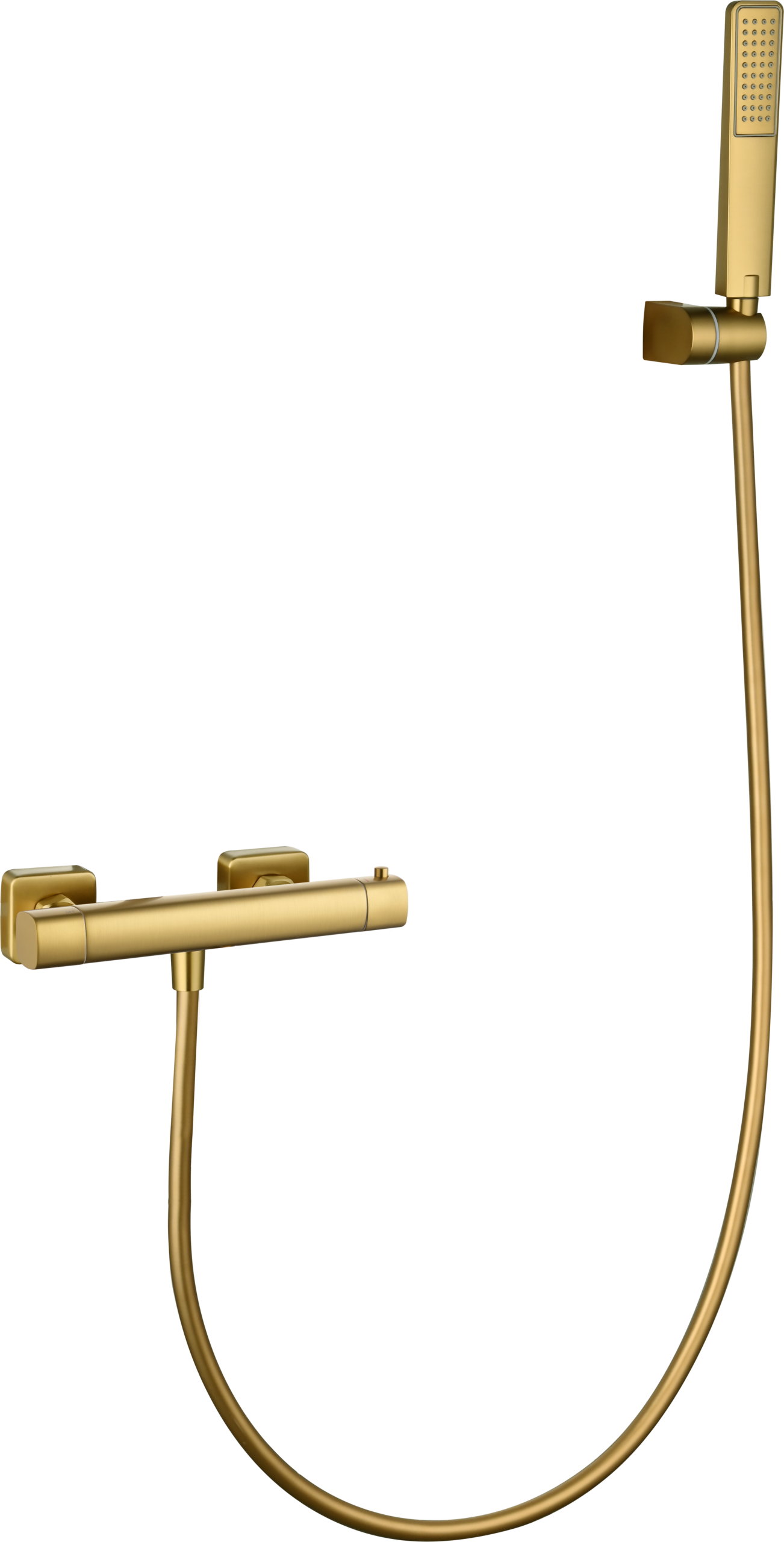 Toscana Brushed Gold Thermostatic Shower Kit, main product view