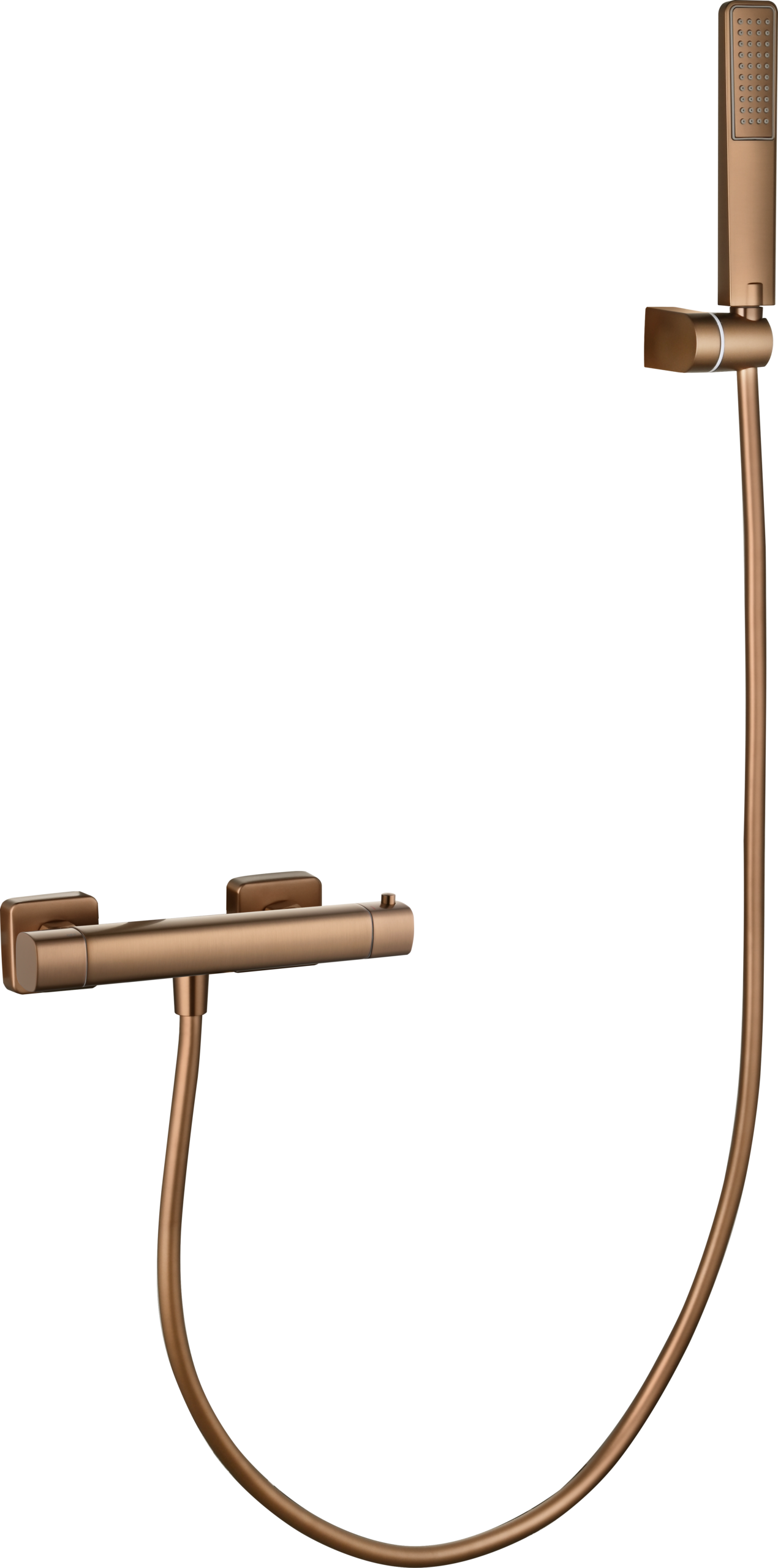 Toscana Brushed Rose Gold Thermostatic Shower Kit, main product view