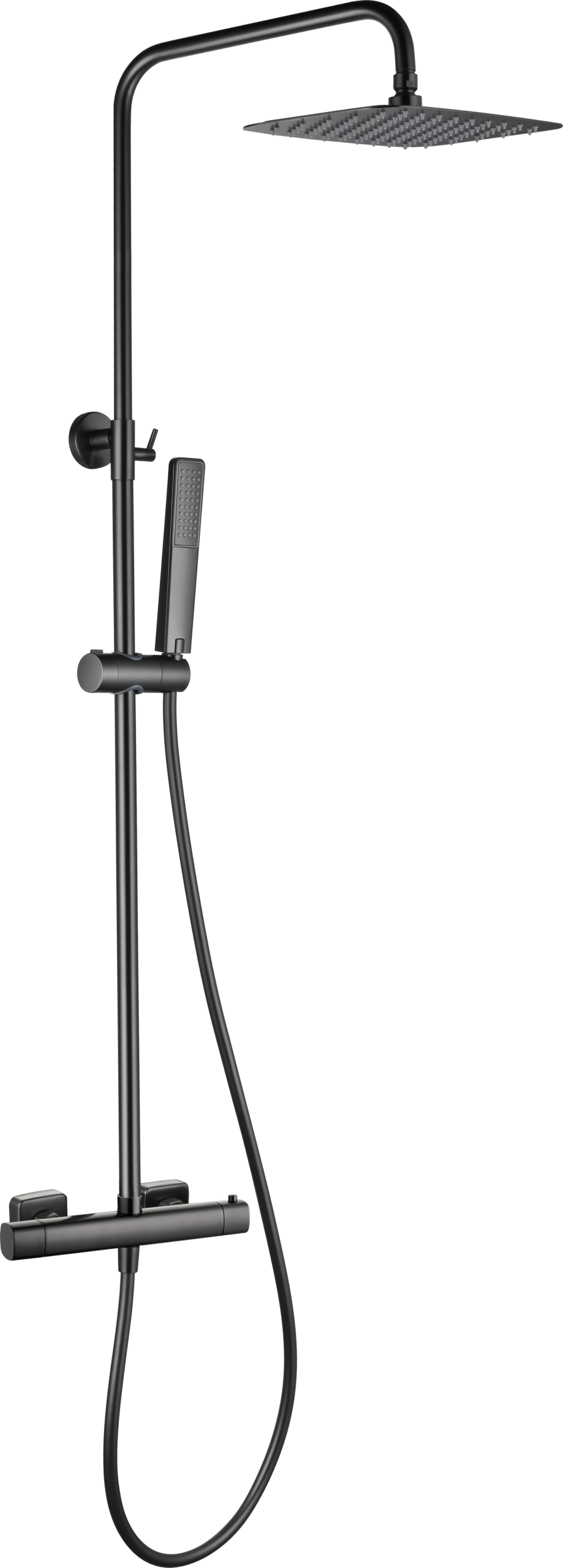 Toscana Black Gun Metal Thermostatic Shower Set, main product view