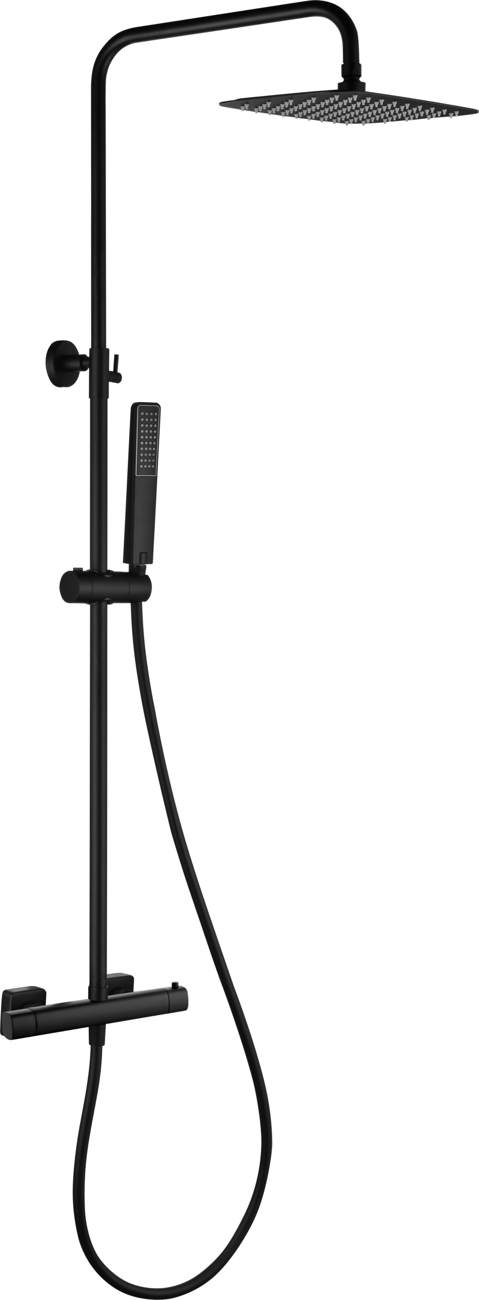 Toscana Matte Black Thermostatic Shower Set, main product view
