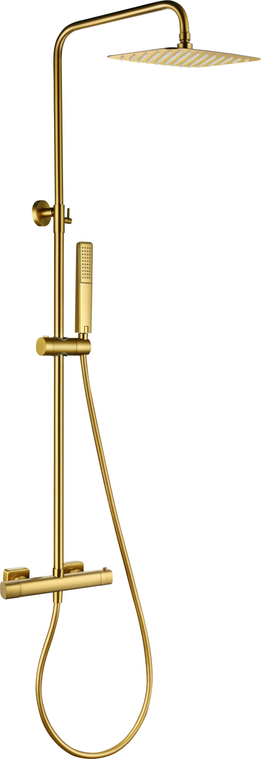 Toscana Brushed Gold Thermostatic Shower Set, main product view